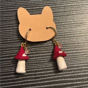 Handmade Polymer Clay Mushroom Earrings